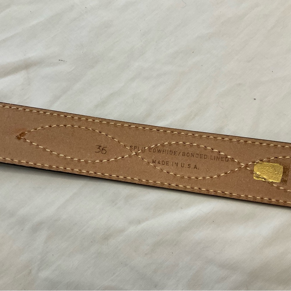 Brown Belt Split Cowhide/Bonded Lined Made in USA 36 - Picture 7 of 8